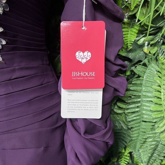 JJ's House Women Dress 6 Purple Formal Short Pleated Stoned Wedding 1658 - Picture 12 of 14
